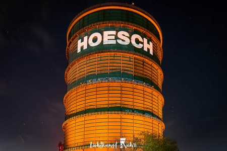 Das Hoesch Gasometer in Dortmund Hörde beleuchtet Teil 2
